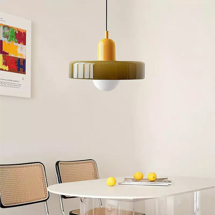 Lisslune | Scandi Bauhaus Pendant Light – Stylish Orange Ceiling Lamp for Contemporary Spaces