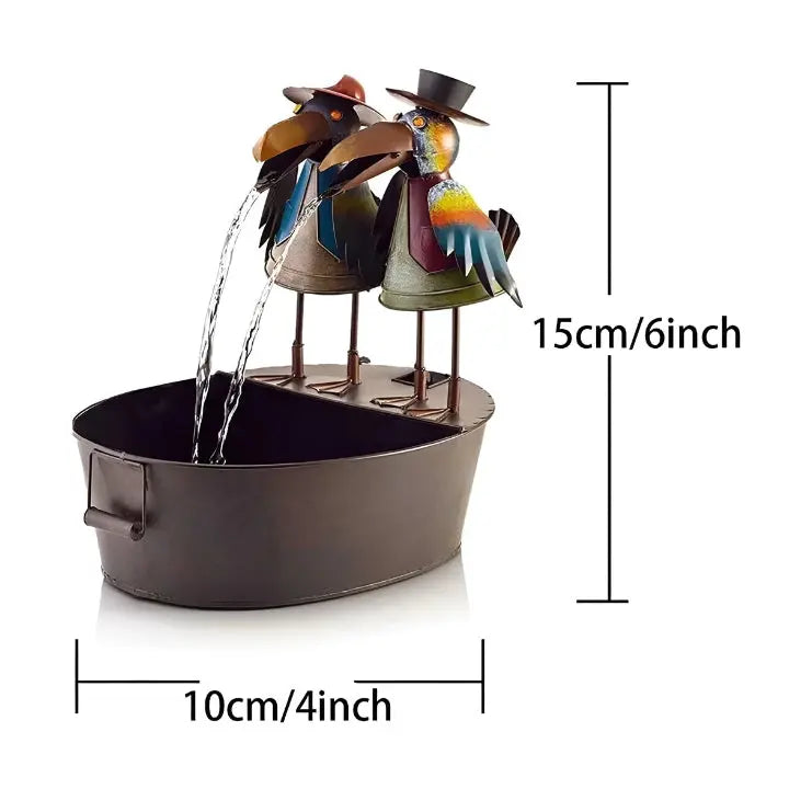 Lisslune | ChirpStream | Toucan Bird Water Fountain – Playful Outdoor Garden Decoration with Flowing Water