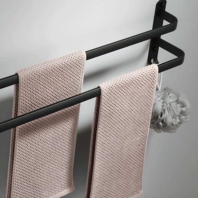 Lisslune | FlexRack Wall-Mounted Bathroom Storage Shelf with Towel Holder – Space-Saving Aluminium Rack