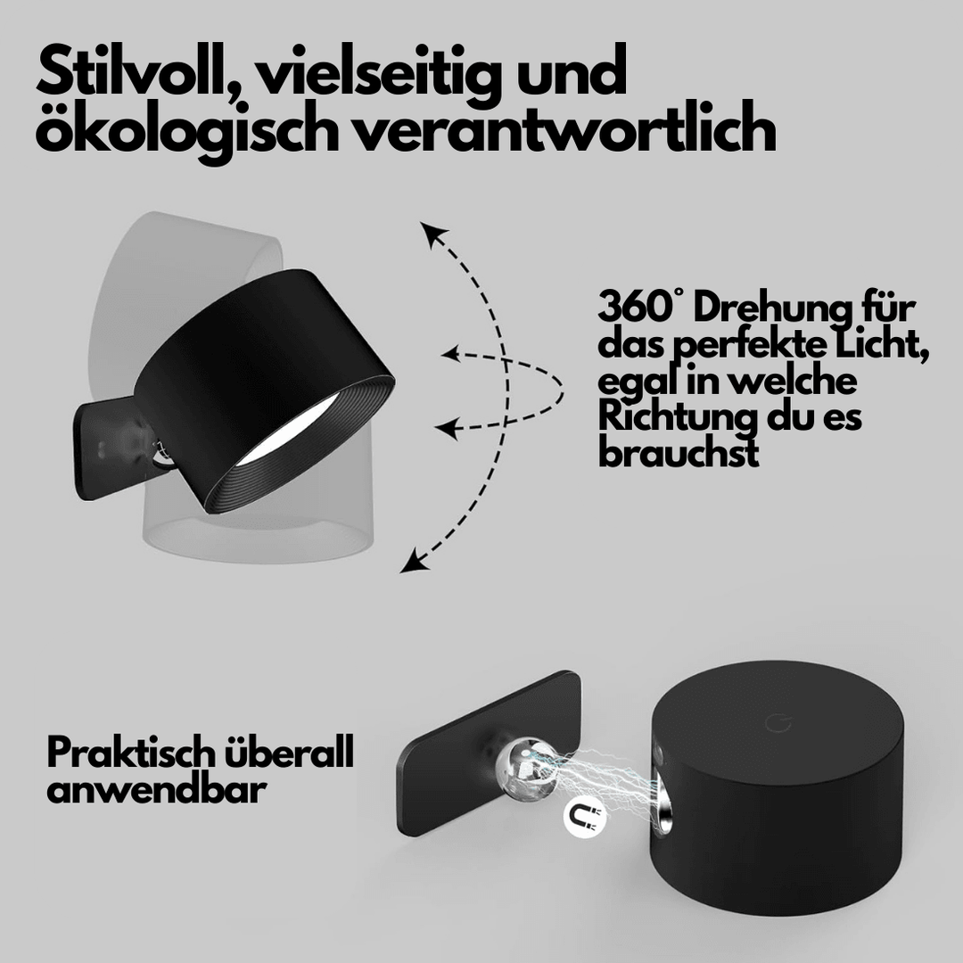 Lisslune | 360° wireless rechargeable wall light | Versatile LED lighting solution