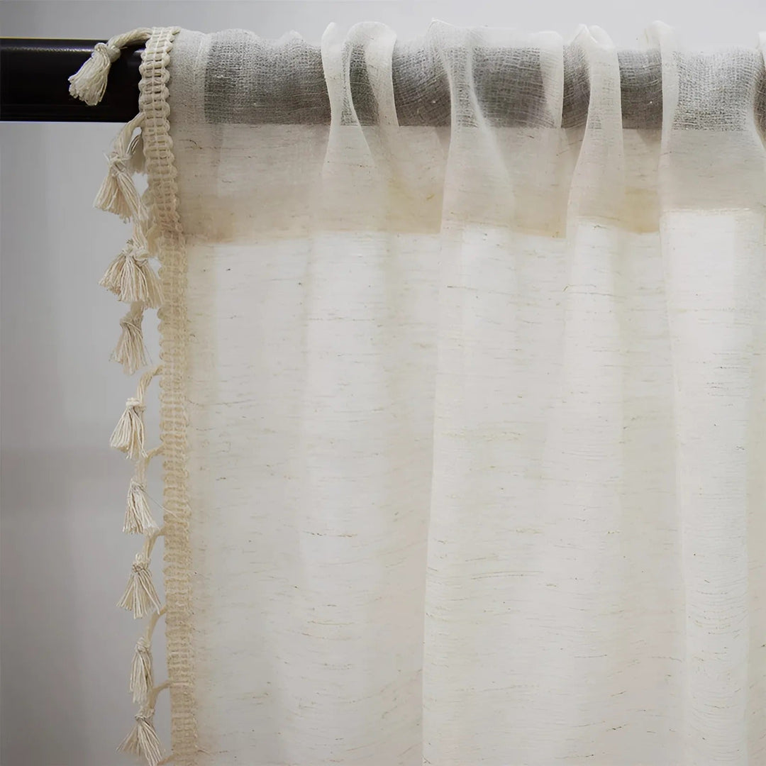 Lisslune | Boho Cotton-Linen Semi-Sheer Curtains