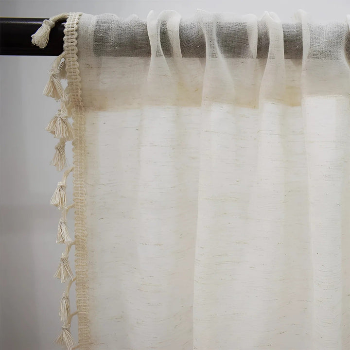 Lisslune | Boho Cotton-Linen Semi-Sheer Curtains