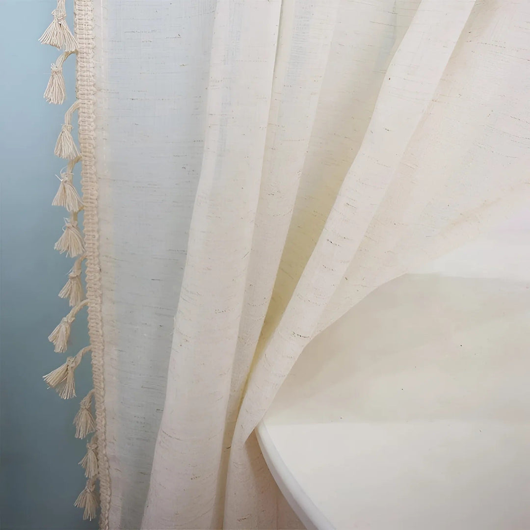 Lisslune | Boho Cotton-Linen Semi-Sheer Curtains