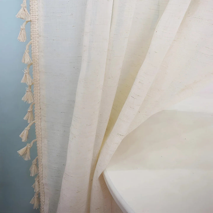 Lisslune | Boho Cotton-Linen Semi-Sheer Curtains