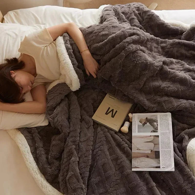 Lisslune | Heavy Winter Blanket with Soft Lamb Wool Ceiling Layer