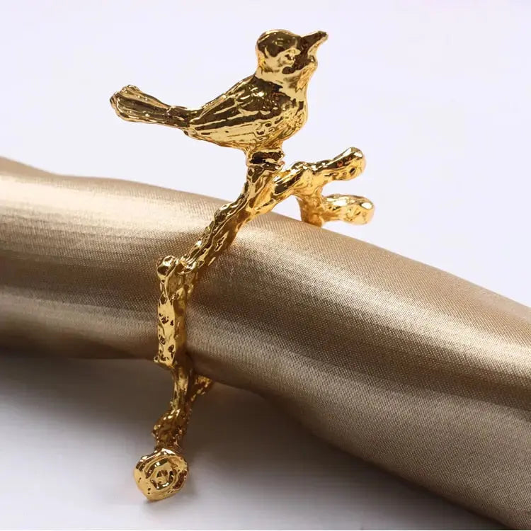Lisslune | Bird & Flower Napkin Rings - 4 Pieces