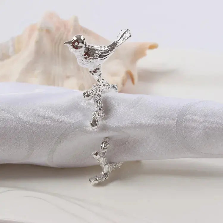 Lisslune | Bird & Flower Napkin Rings - 4 Pieces