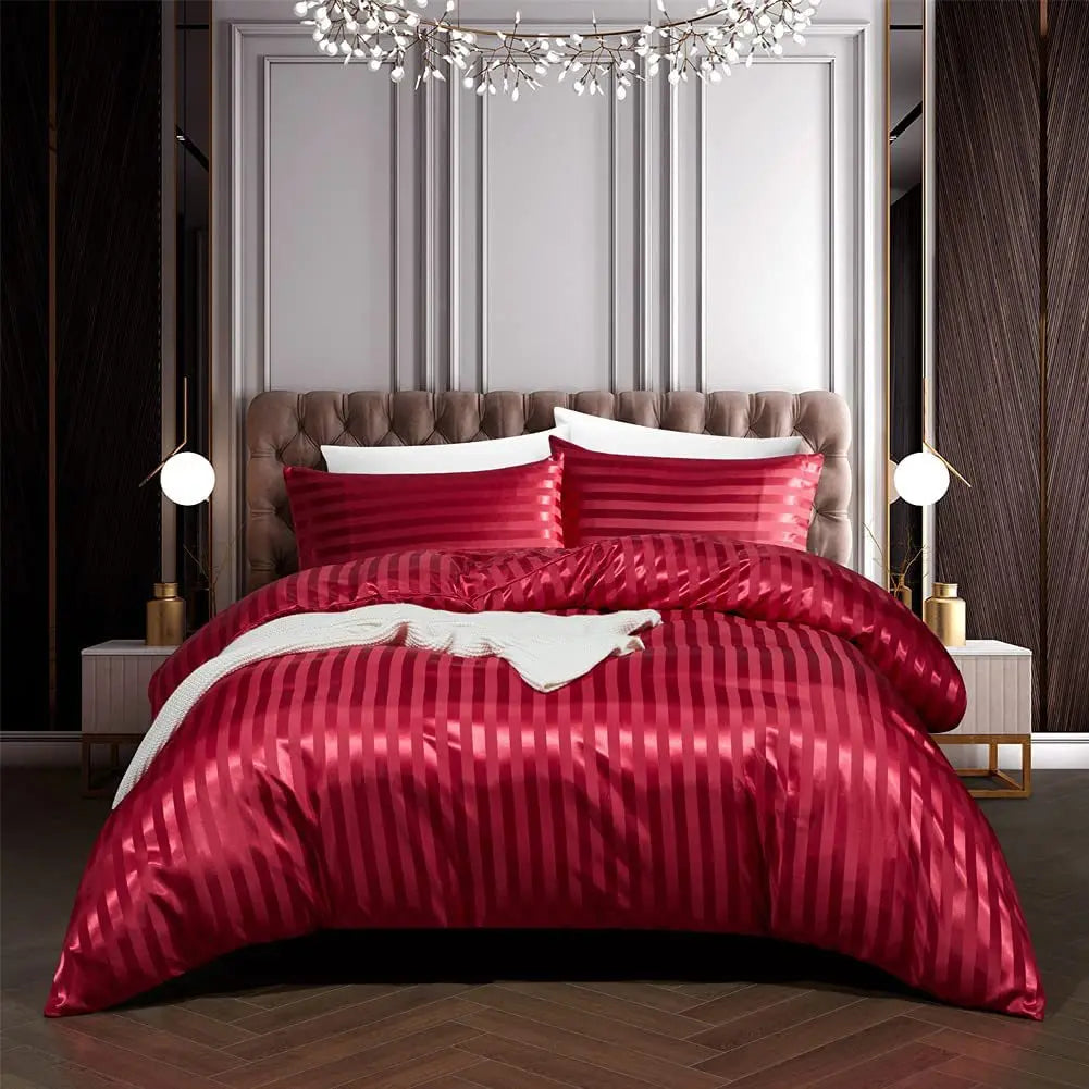 Lisslune | VelvetDream - Black Satin Bed Set