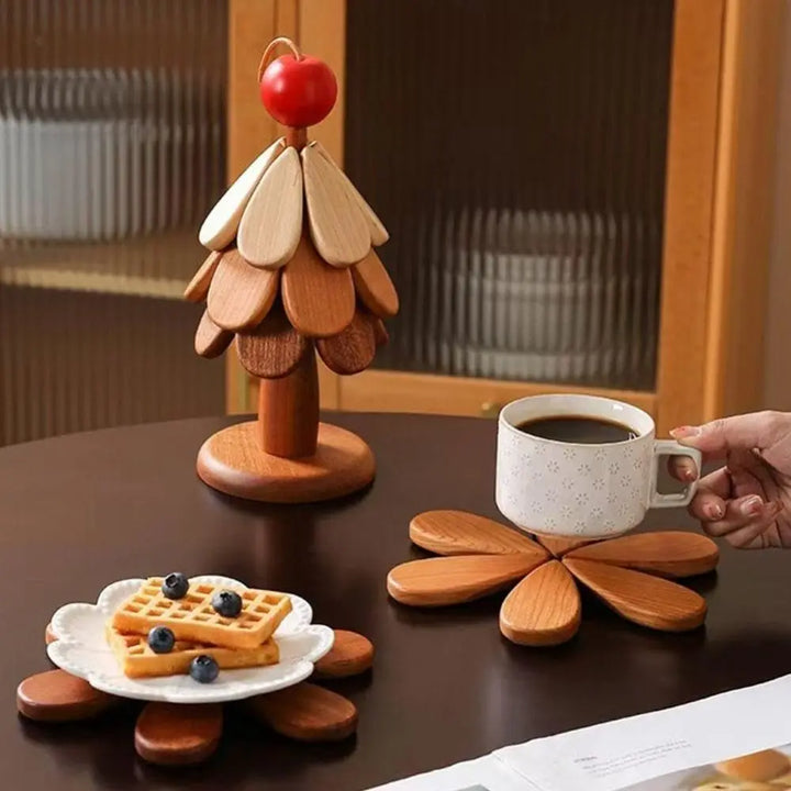 Lisslune | Wood Walnut 3 heat-insulating coasters made of wood