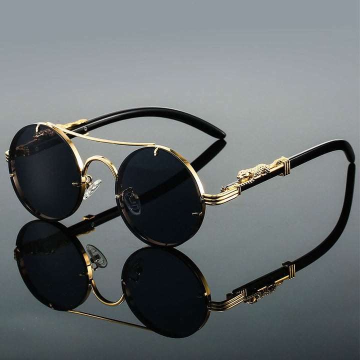 Lisslune | Men’s Oval Metal Retro Sunglasses with UV Protection