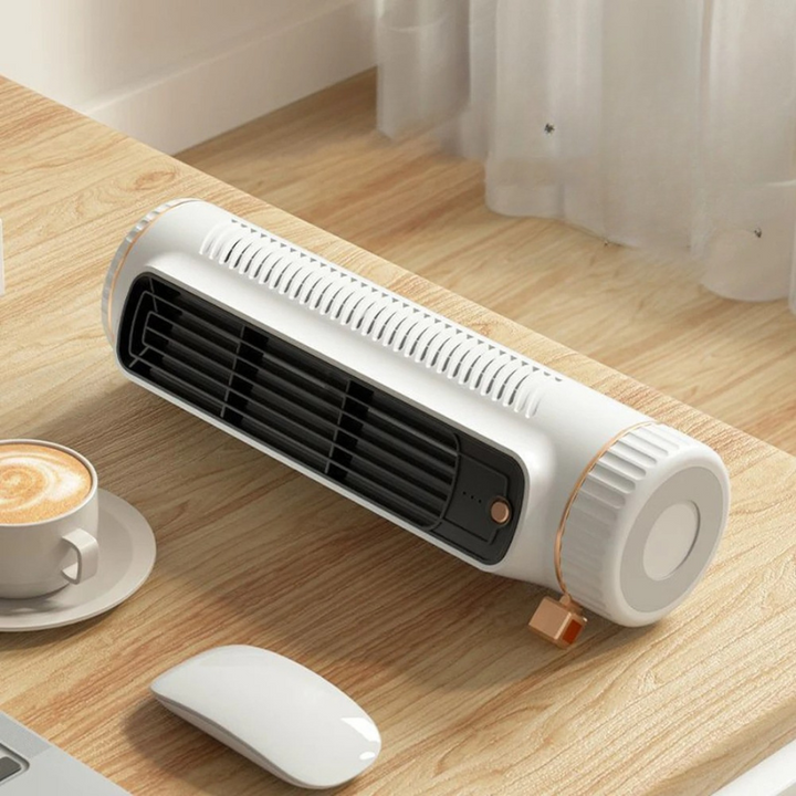 Lisslune | CoolBreeze Mini – Portable bladeless tower fan with USB charging function