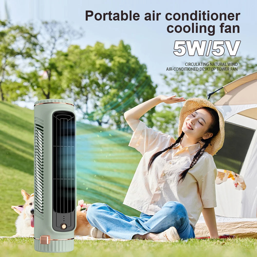 Lisslune | CoolBreeze Mini – Portable bladeless tower fan with USB charging function