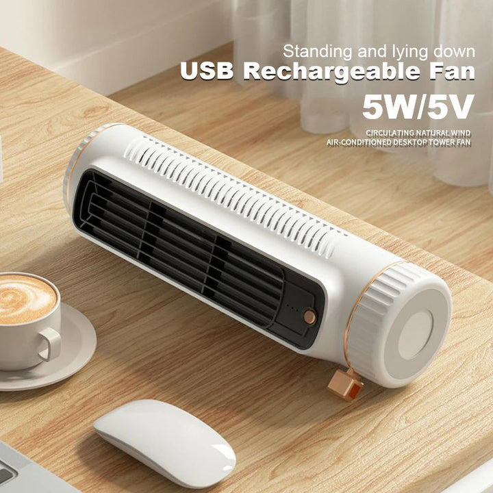 Lisslune | CoolBreeze Mini – Portable bladeless tower fan with USB charging function