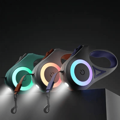 Lisslune | SAFEWALK LEASH – Illuminated dog leash with LED light & flashlight for safe evening walks