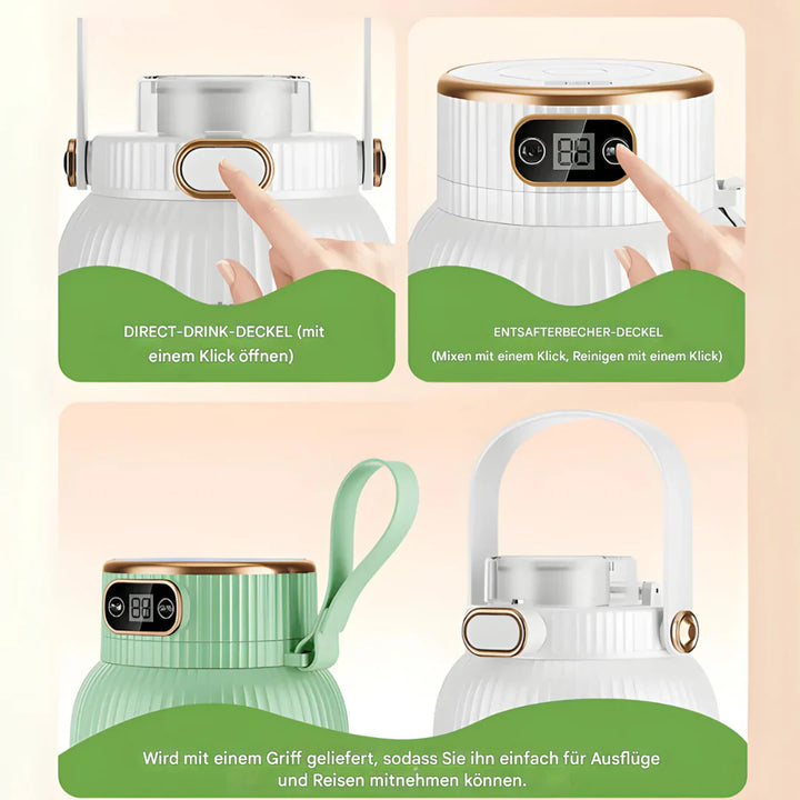 Lisslune | Portable multifunctional blender with double lid and USB charging function – for smoothies and storage containers