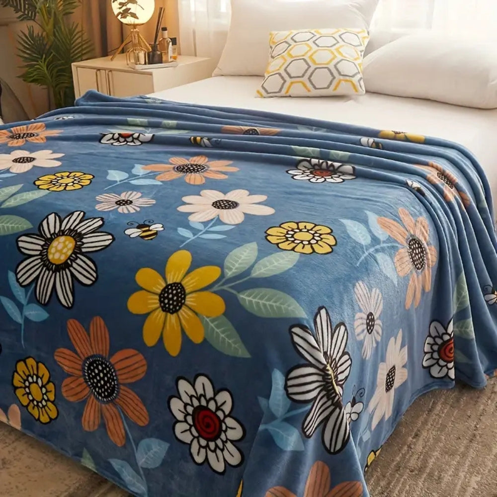 Lisslune | Bloombee Retro Floral Soft Blanket