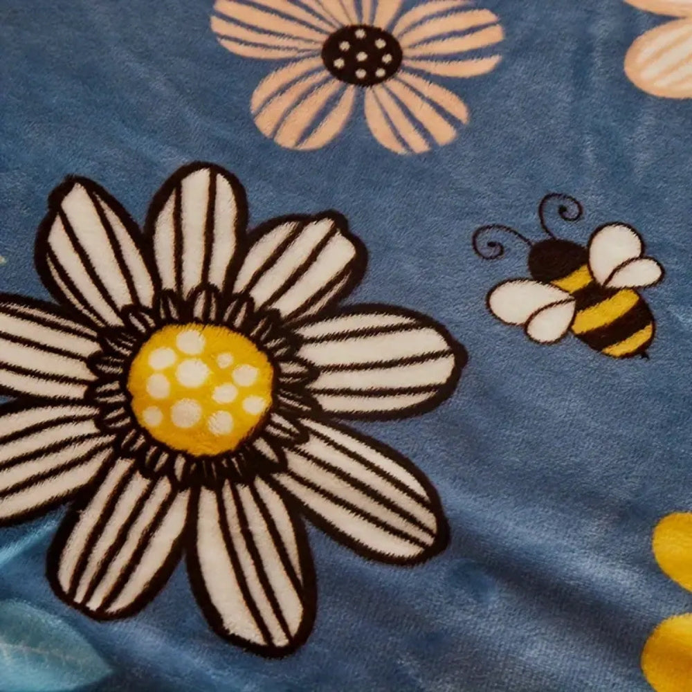 Lisslune | Bloombee Retro Floral Soft Blanket