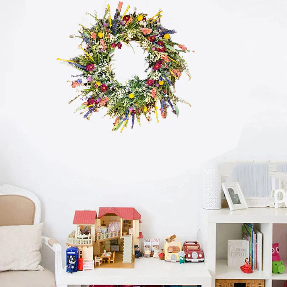 Lisslune | Bloomora – Handcrafted Lifelike Door Wreath with Seasonal Floral Arrangement