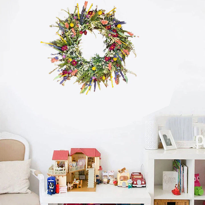 Lisslune | Bloomora – Handcrafted Lifelike Door Wreath with Seasonal Floral Arrangement