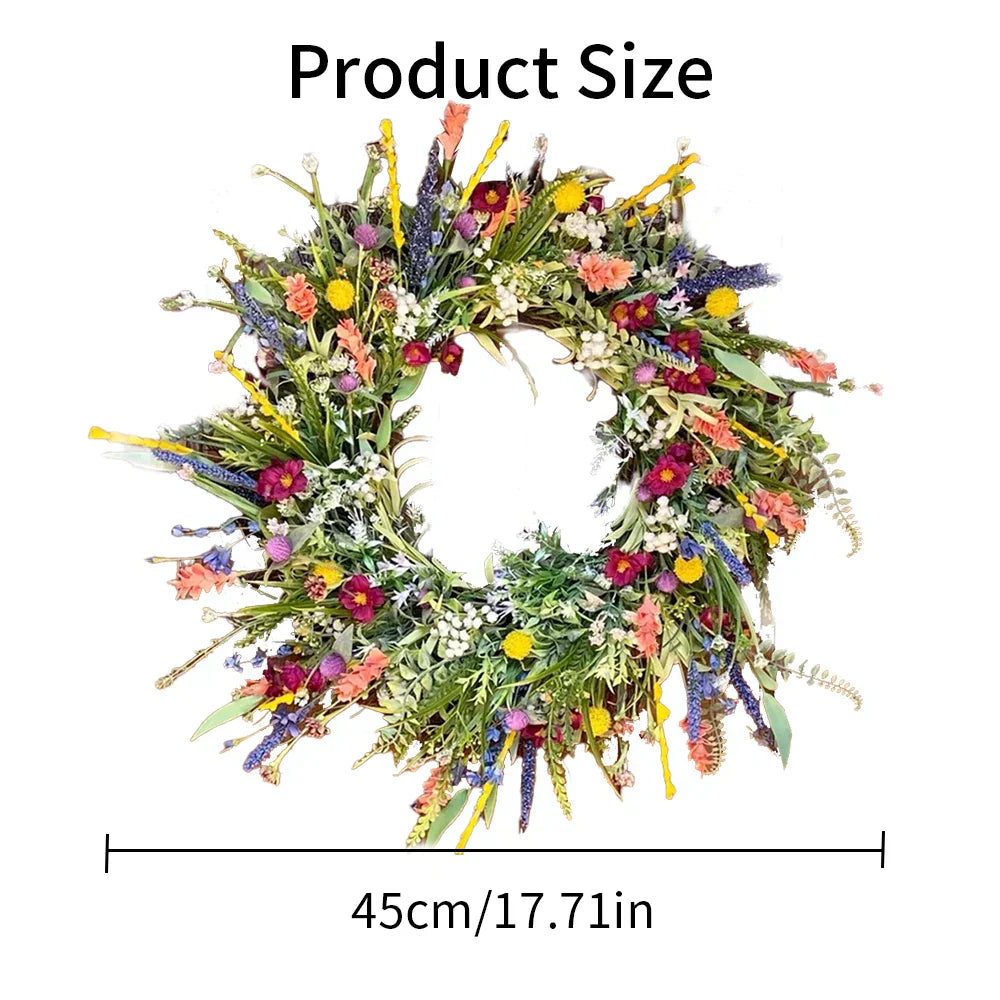 Lisslune | Bloomora – Handcrafted Lifelike Door Wreath with Seasonal Floral Arrangement