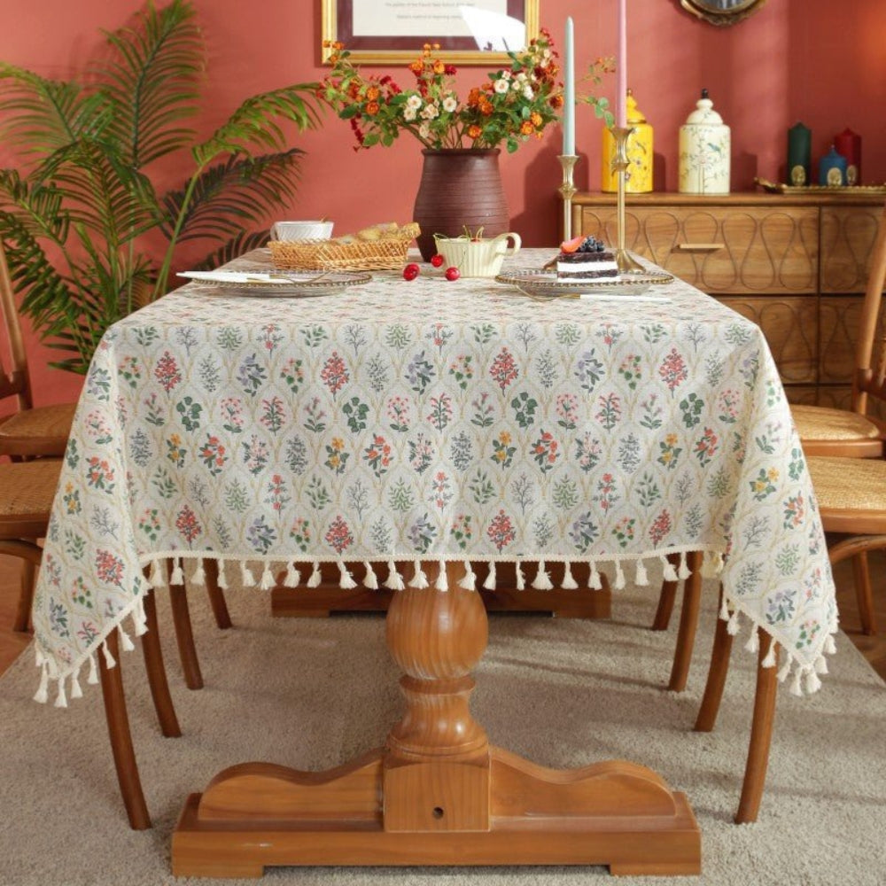 Lisslune | Blossom Spring Tassel Table Cloth