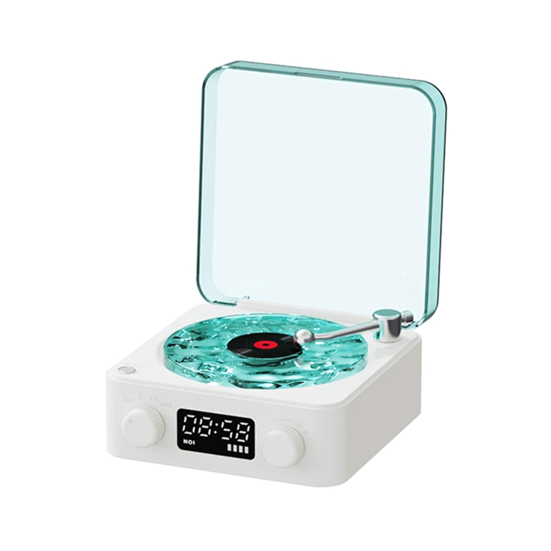 Lisslune | Wireless Vinyl Record Player | Retro Design with Customizable Ambient Lighting for Home Entertainment