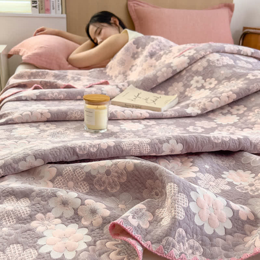 Lisslune | Reverie Floral Cotton Gauze Blanket