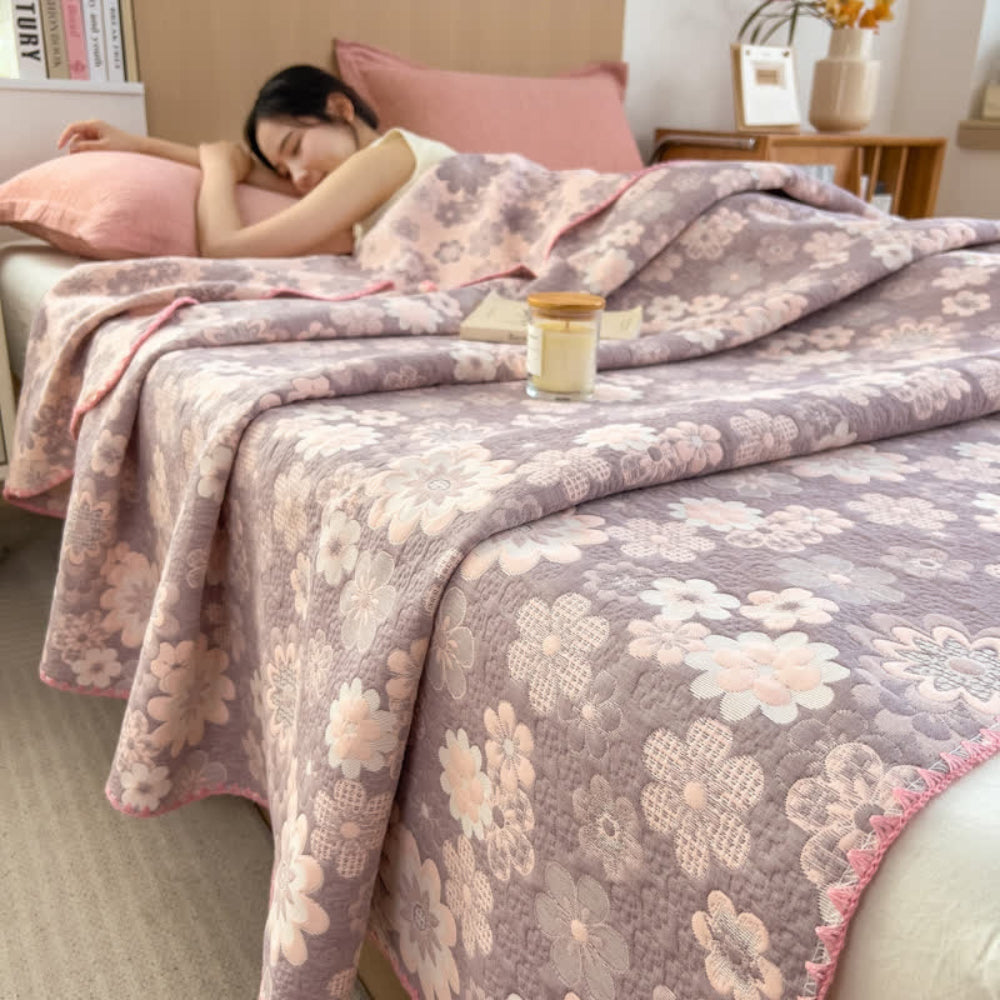 Lisslune | Reverie Floral Cotton Gauze Blanket