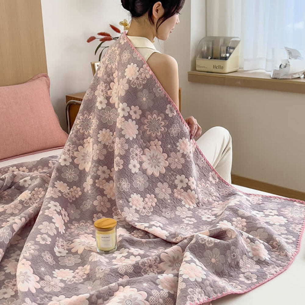 Lisslune | Reverie Floral Cotton Gauze Blanket