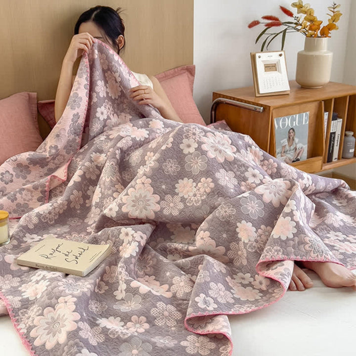 Lisslune | Reverie Floral Cotton Gauze Blanket