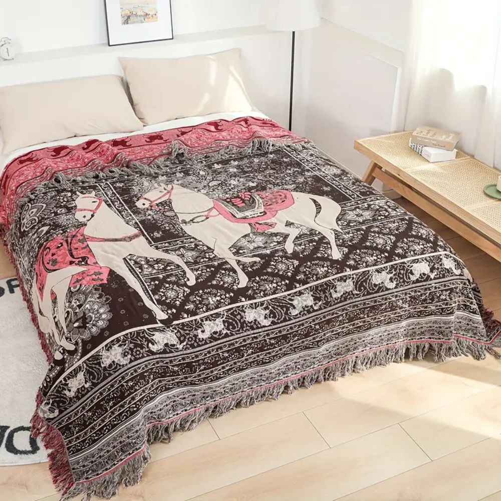 Lisslune | Bohemian Inspired Horse Print Blanket