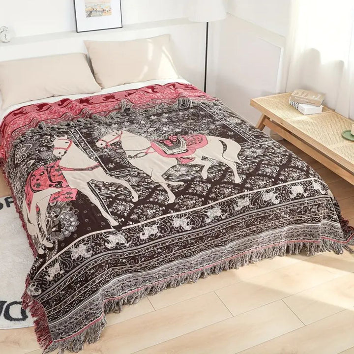 Lisslune | Bohemian Inspired Horse Print Blanket