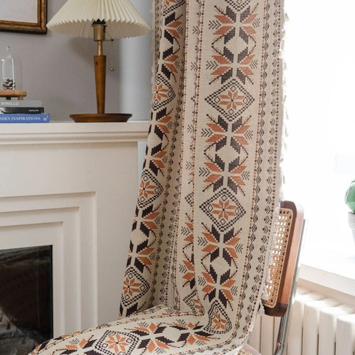 Lisslune | Bohemian Geometric Semi-Blackout Curtain