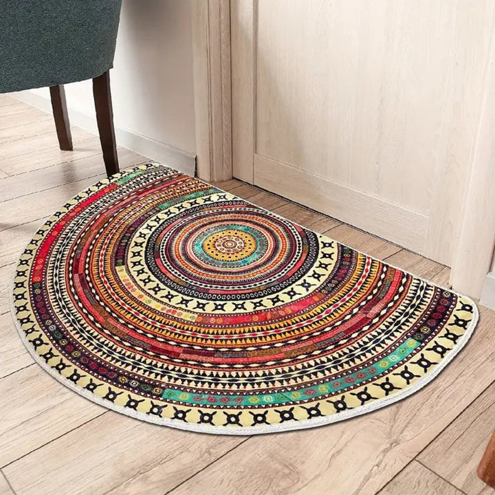 Lisslune | Bohemian Half Round Mandala Rug