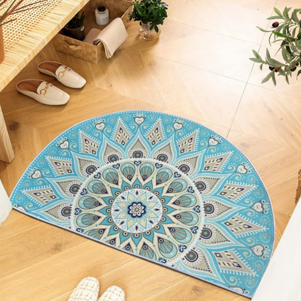 Lisslune | Bohemian Half Round Mandala Rug