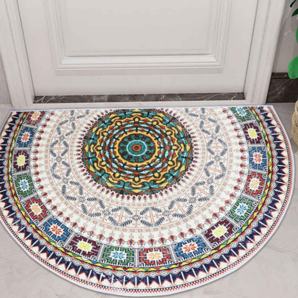 Lisslune | Bohemian Half Round Mandala Rug