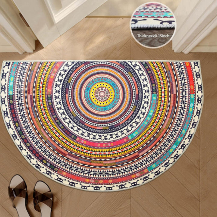 Lisslune | Bohemian Half Round Mandala Rug