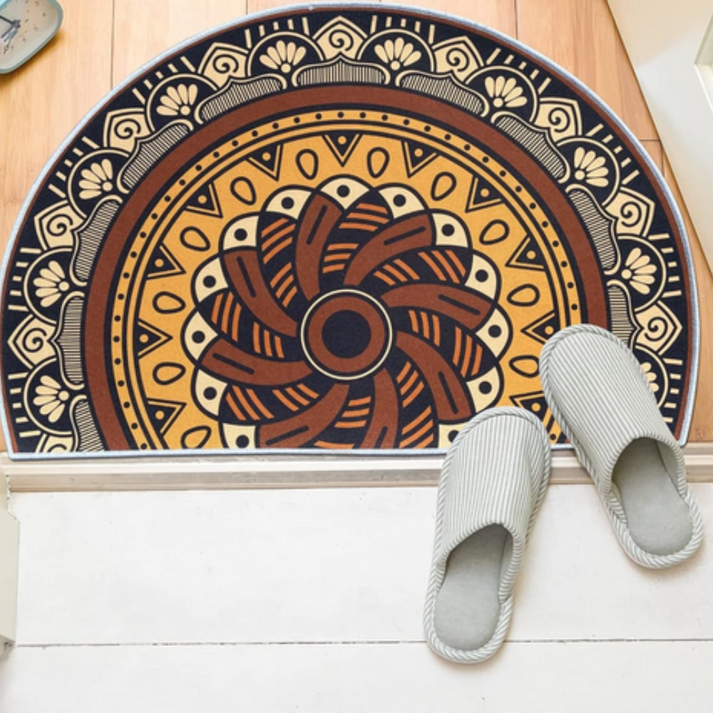 Lisslune | Bohemian Half Round Mandala Rug
