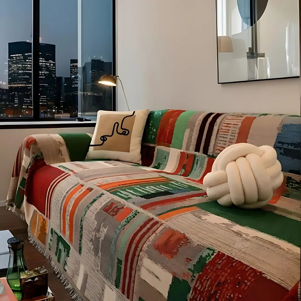 Lisslune | Bohemian Rustic Geometric Sofa Cover