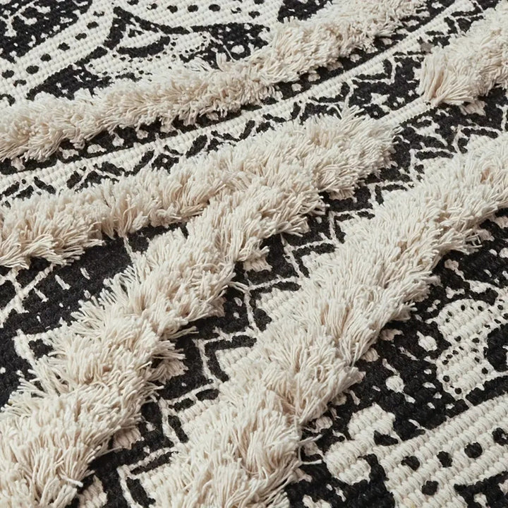 Lisslune | Bohemian Black & Cream Runner Mat