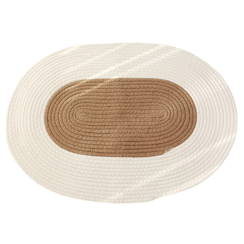 Lisslune | Boho Braided Hemp Oval Rug