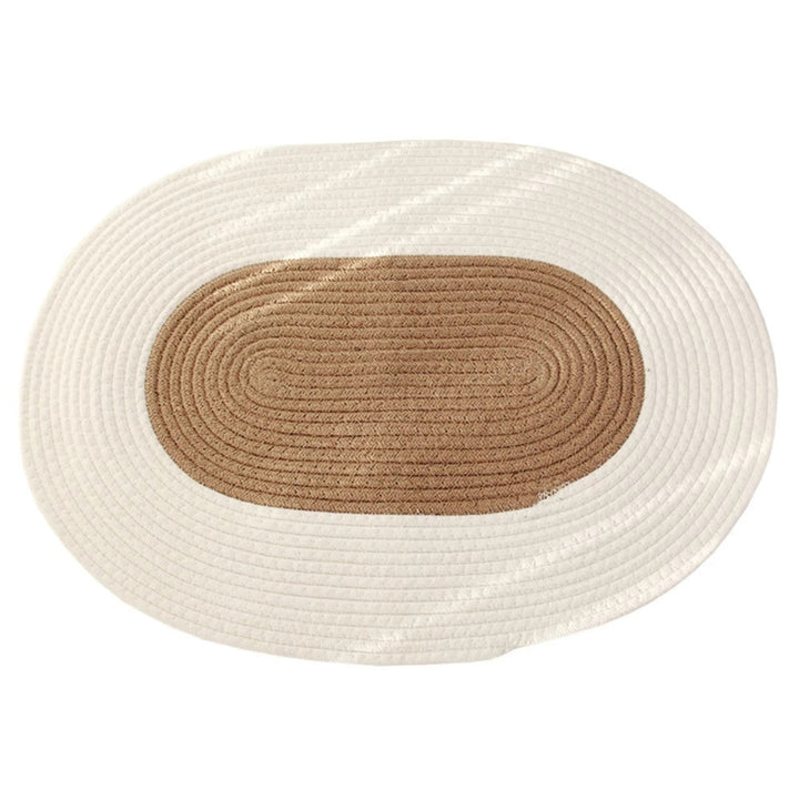 Lisslune | Boho Braided Hemp Oval Rug