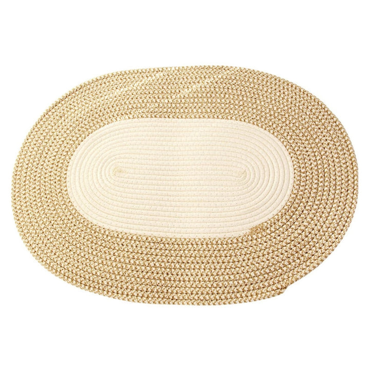 Lisslune | Boho Braided Hemp Oval Rug