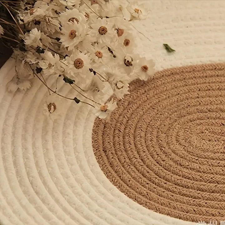 Lisslune | Boho Braided Hemp Oval Rug