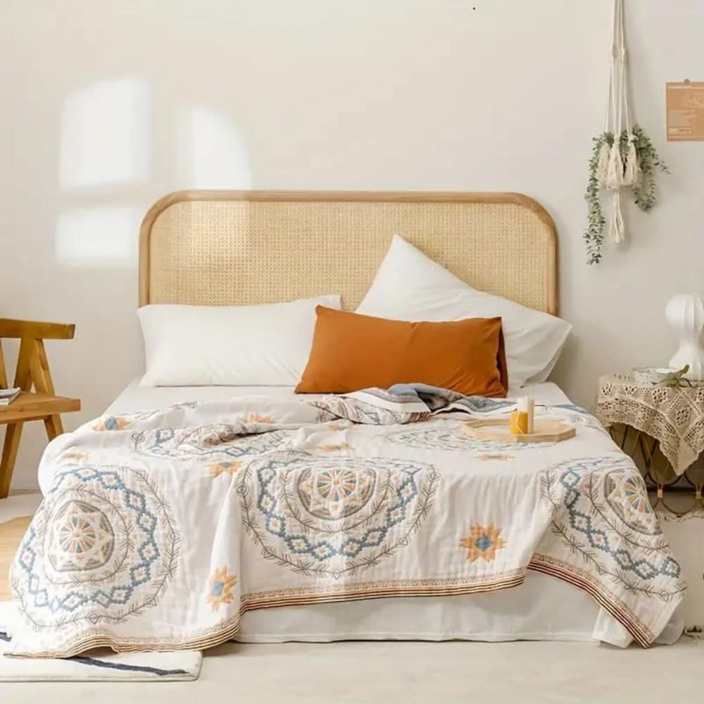Lisslune | Cotton blanket with mandala pattern for indoors & outdoors