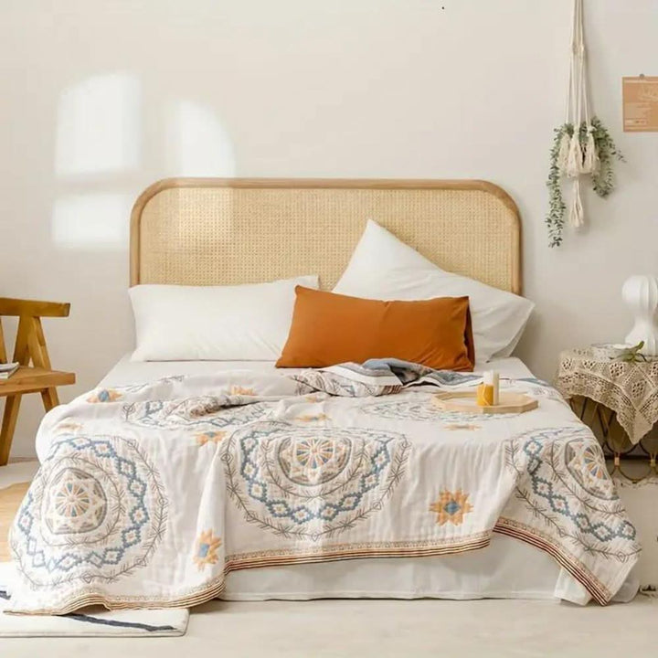 Lisslune | Cotton blanket with mandala pattern for indoors & outdoors
