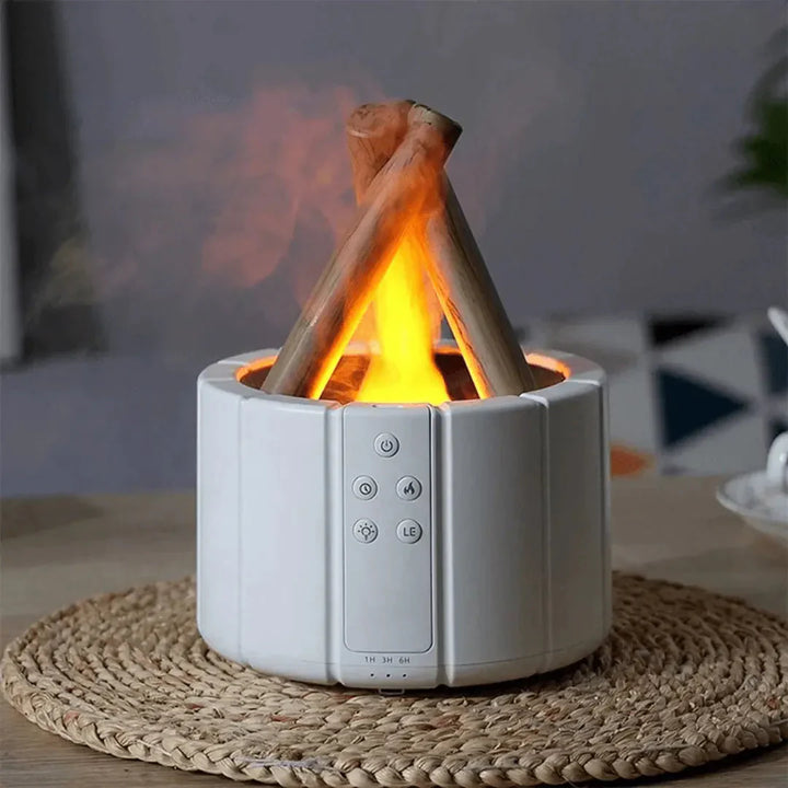 Lisslune | Flame Air Humidifier with LED – Ultrasonic Diffuser & Aromatherapy with Fireplace Effect