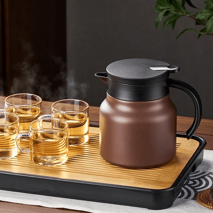 Lisslune | Insulated teapot with stainless steel strainer & ceramic for hot or cold tea