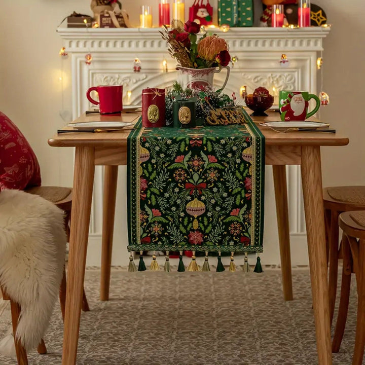 Lisslune | Tapestry Botanical Holiday Table Runner