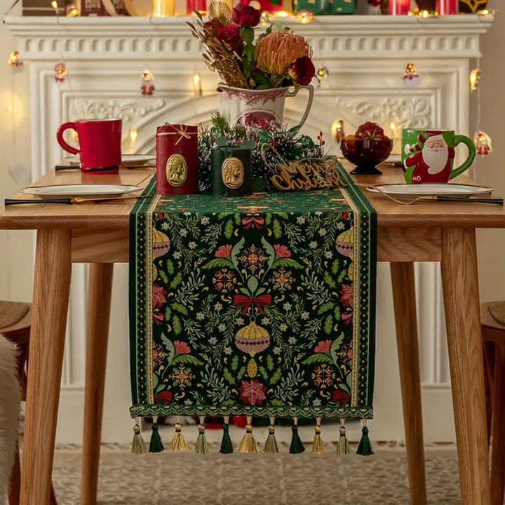 Lisslune | Tapestry Botanical Holiday Table Runner